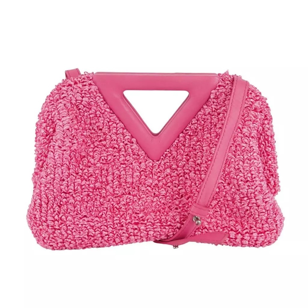 Bottega Veneta Point Triangle Boucle Raffia Handbag